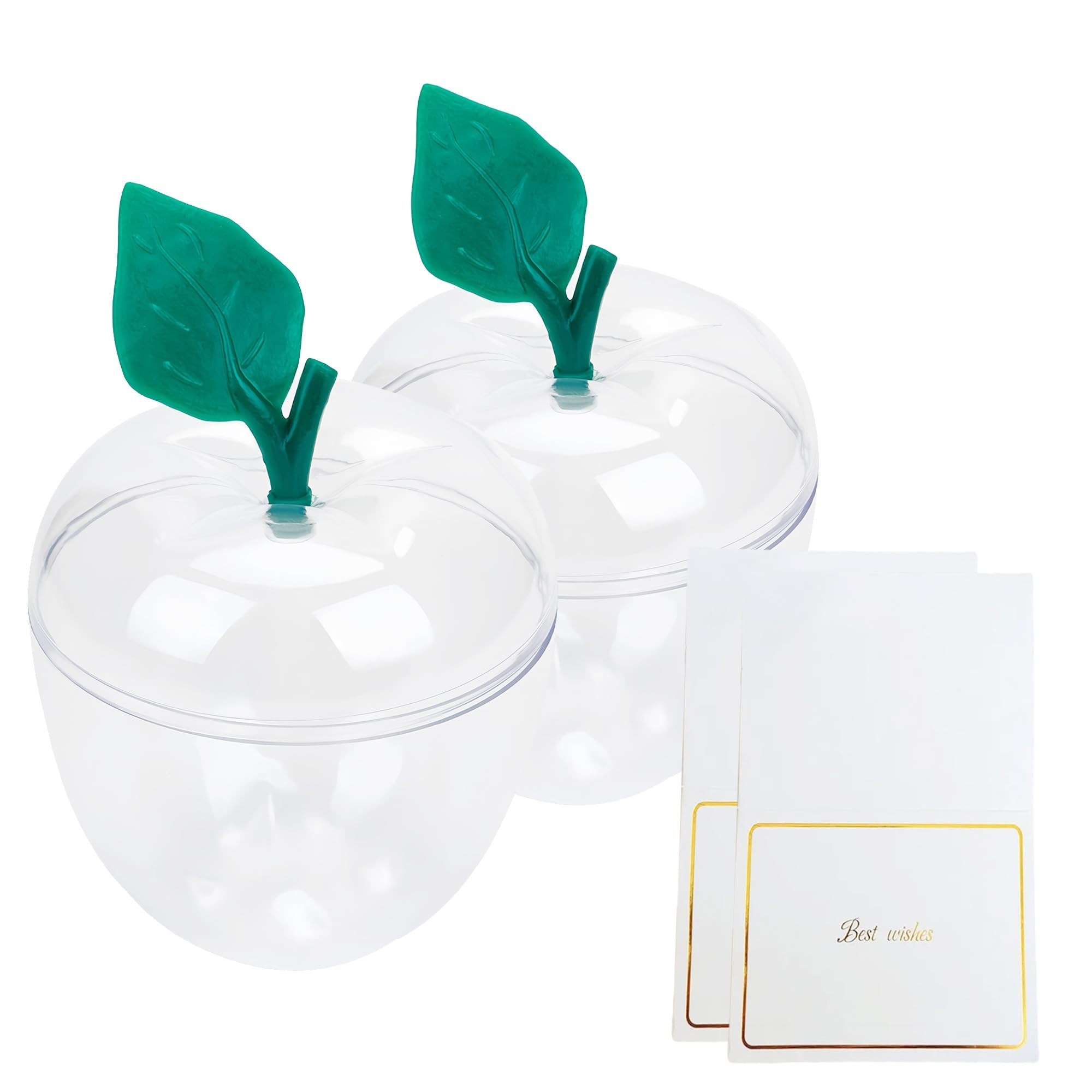 TIEYIPIN Large Clear Apple Container with Blank Cards, Plastic Apple Shaped Gift Box Candy Jar, B... | Amazon (US)