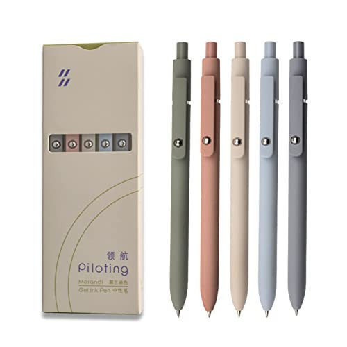 UIXJODO Gel Pens, 5 Pcs 0.5mm Black Ink Pens Fine Point Smooth Writing Pens, High-End Series Pens for Journaling Note Taking, Cute Office School Supplies Gifts for Women Men (Morandi) | Amazon (US)
