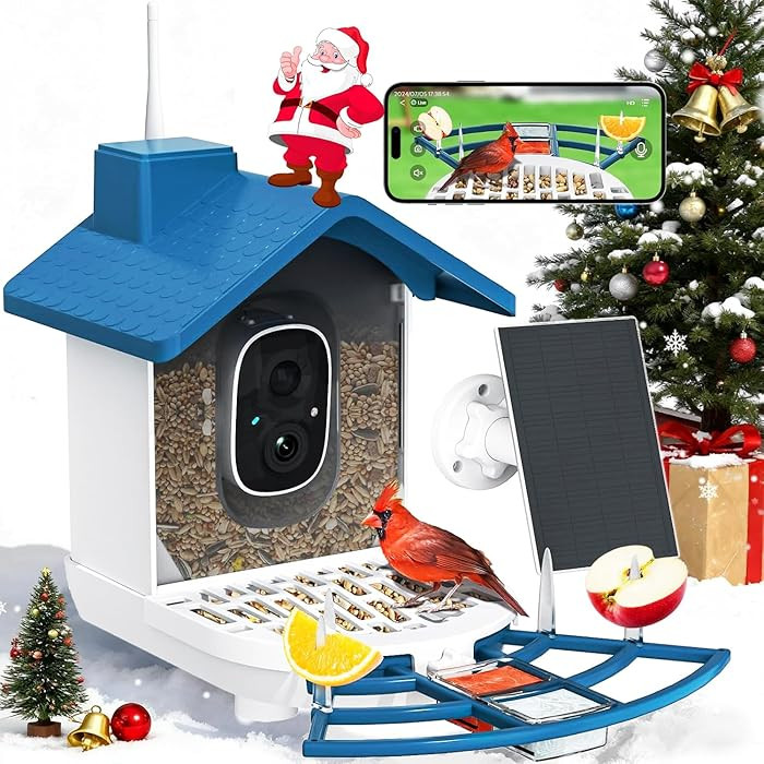 Smart Bird Feeder with Camera,Bird House Camera with Solar Panel,FHD Birds Cam for Bird Watching,... | Amazon (US)