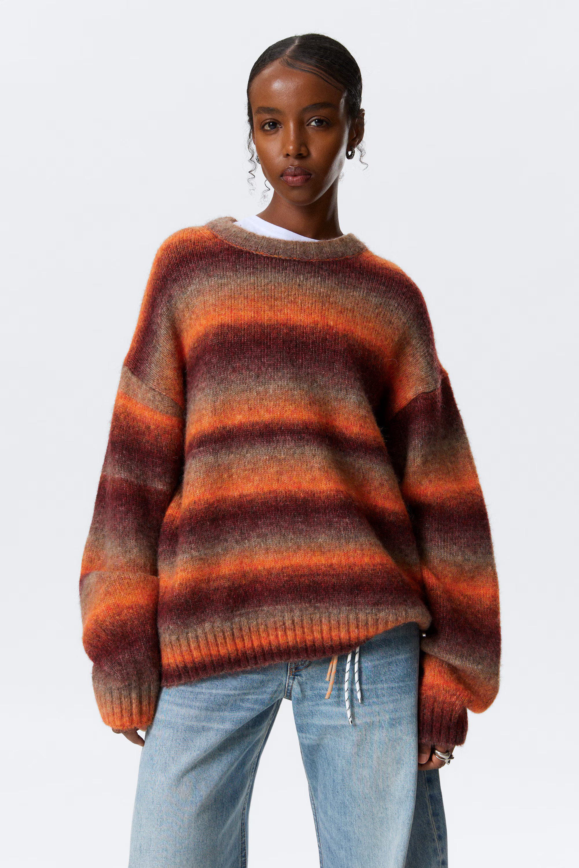 Loose Fit Space-Dyed Knitted Sweater | Weekday