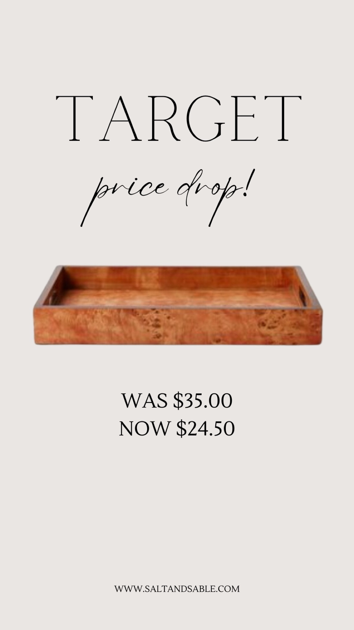 Price drop alert for this burl wood tray by Threshold at Target. This tray is perfect for coffee table styling. 


Target home decor 
Coffee table 
Minimalist home 
Cozy home 
Minimalist home design 
Hygge home
Neutral home aesthetic 
Studio McGee 
Serving tray 
Home finds 
Sale alert 
Modern organic design 
Living room inspo 
Home accents 
Living room finds 
Modern organic home 

#LTKhome #LTKsalealert #LTKGiftGuide
