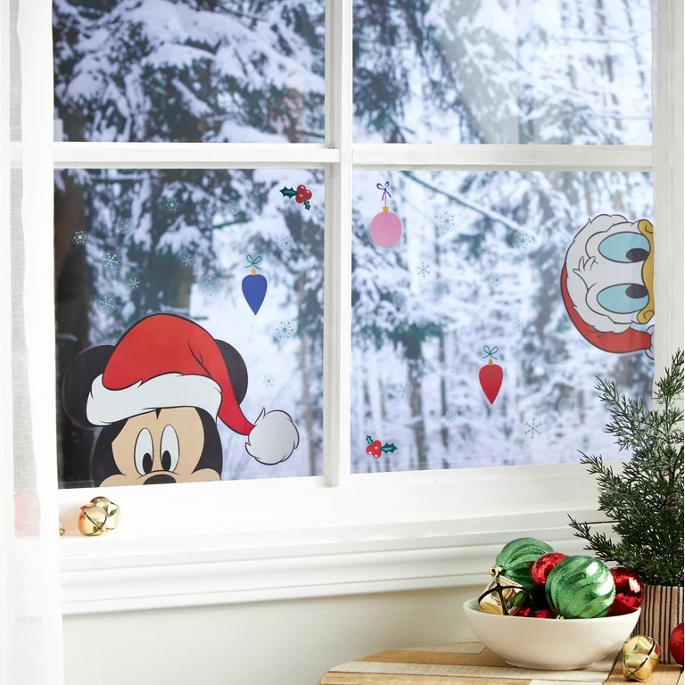 Licensed Mickey Mouse Peeking Window Cling by Disney, 11"x17", Easy Decorating, Reuseable - Walma... | Walmart (US)