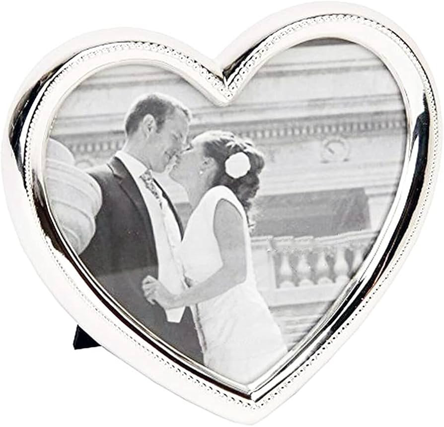 Haysom Interiors Contemporary Silver Plated Heart Shaped Photo Frame Holds a 4" x 4" Photograph | Amazon (US)