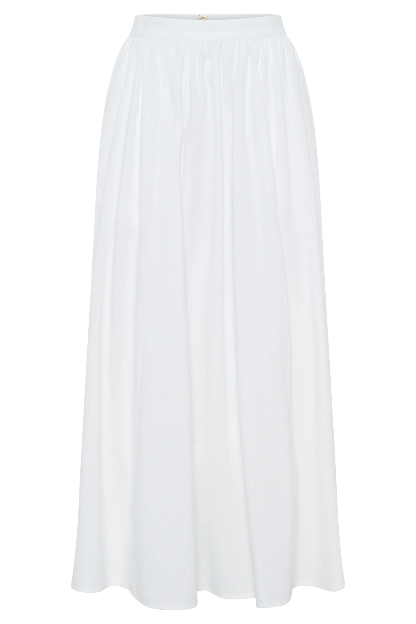 Clarence Linen A-Line Maxi Skirt - White | MESHKI US