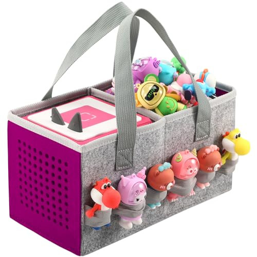 Carrying Case for Toniebox Starter Set and Tonies Figurines, Travel Felt Cloth Musical Toy Folding Bag for Toniebox Accessories (Purple) | Amazon (US)