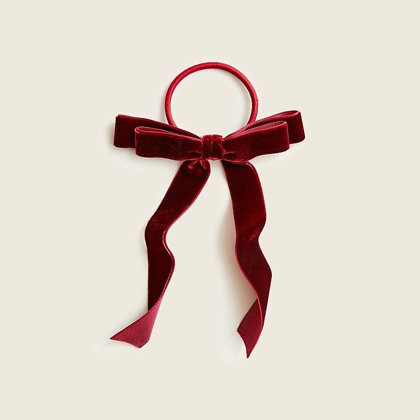 Small velvet bow hair tie | J.Crew US
