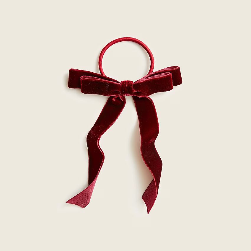 Small velvet bow hair tie | J.Crew US