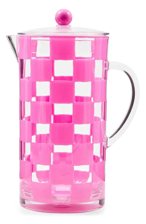 MACKENZIE CHILDS Pink Check Acrylic Pitcher at Nordstrom | Nordstrom