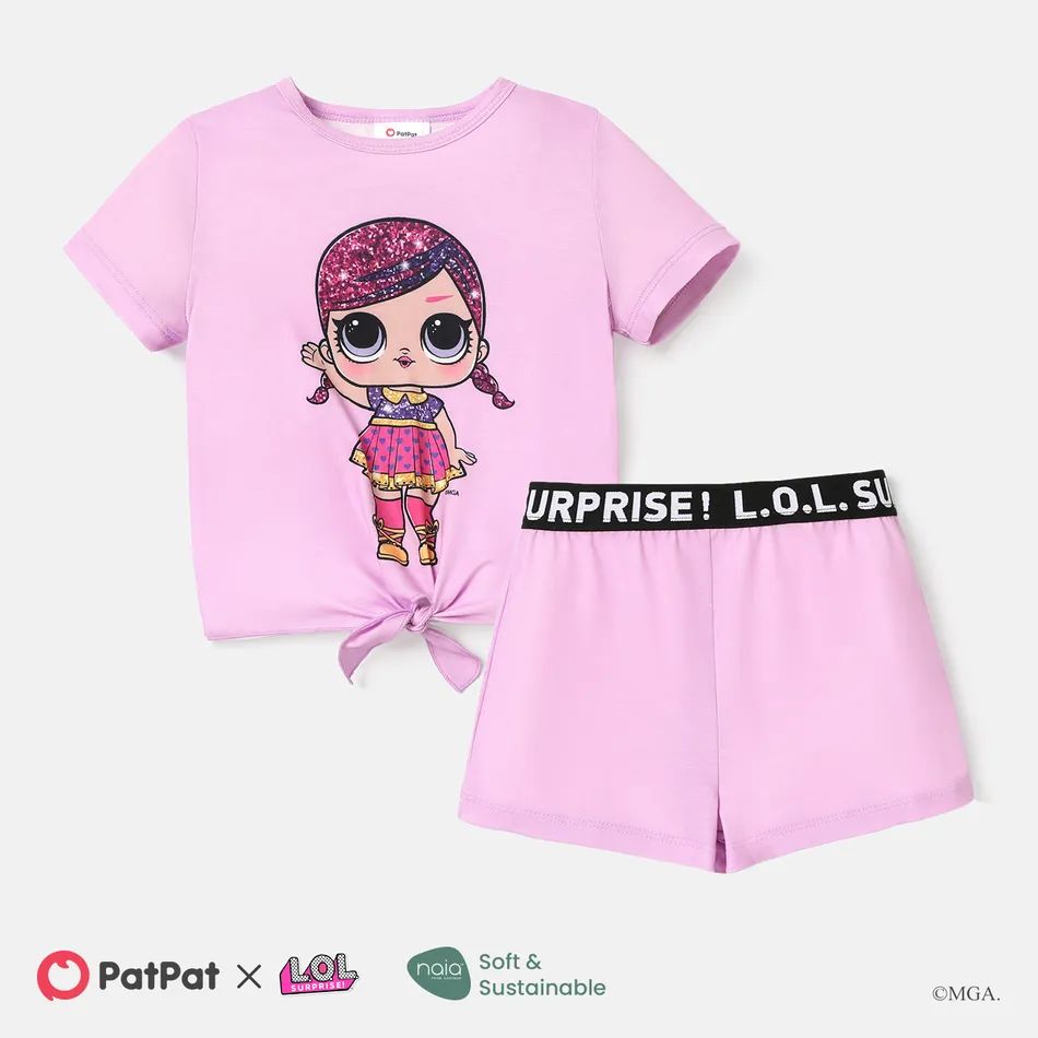 L.O.L. SURPRISE! 2pcs Toddler/Kid Girl Naia Character Print Short-sleeve Tee and Shorts Set | PatPat