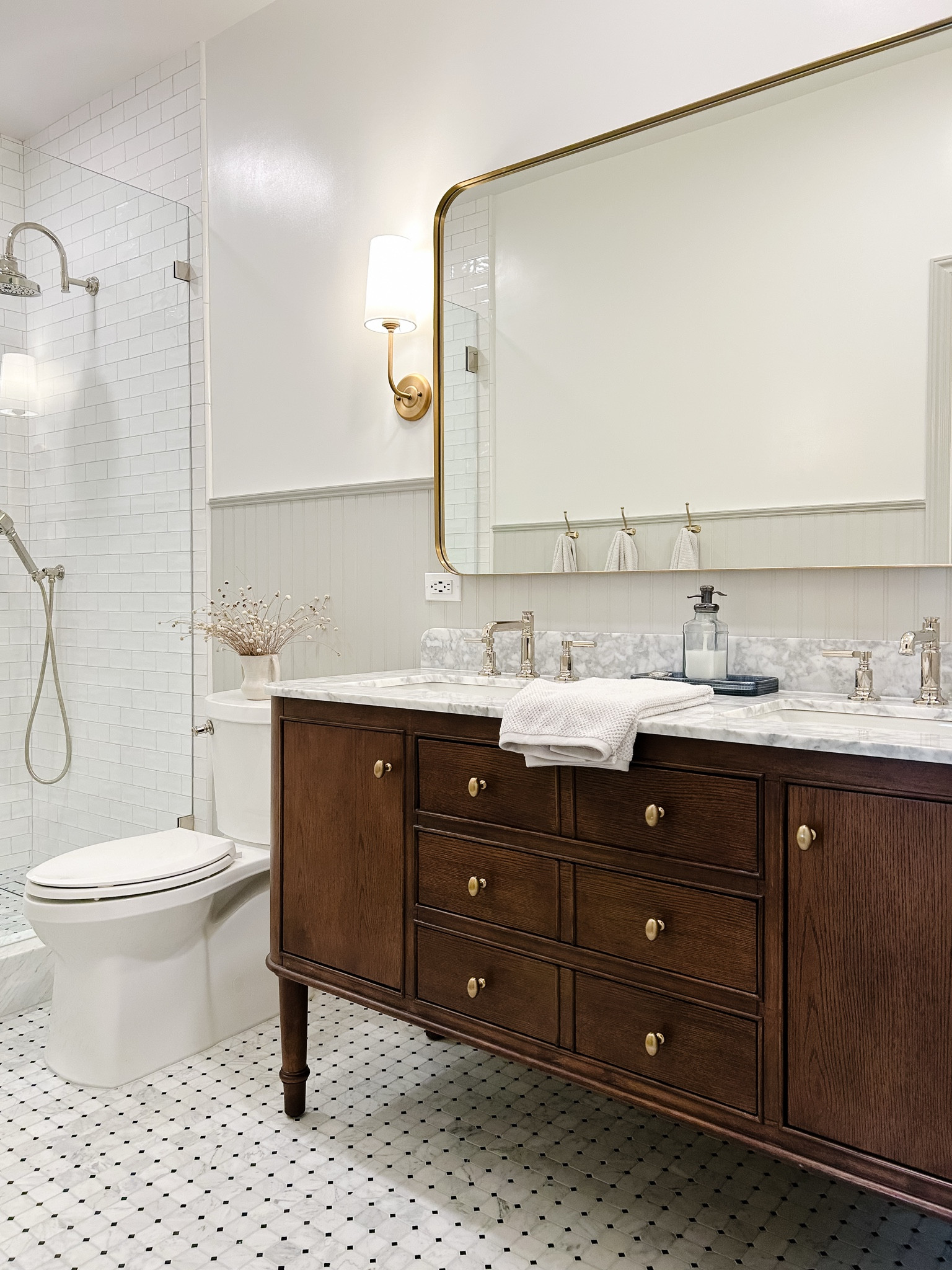 High end vanity for less! Walnut vanity. Wood vanity 

#LTKHome #LTKStyleTip #LTKU