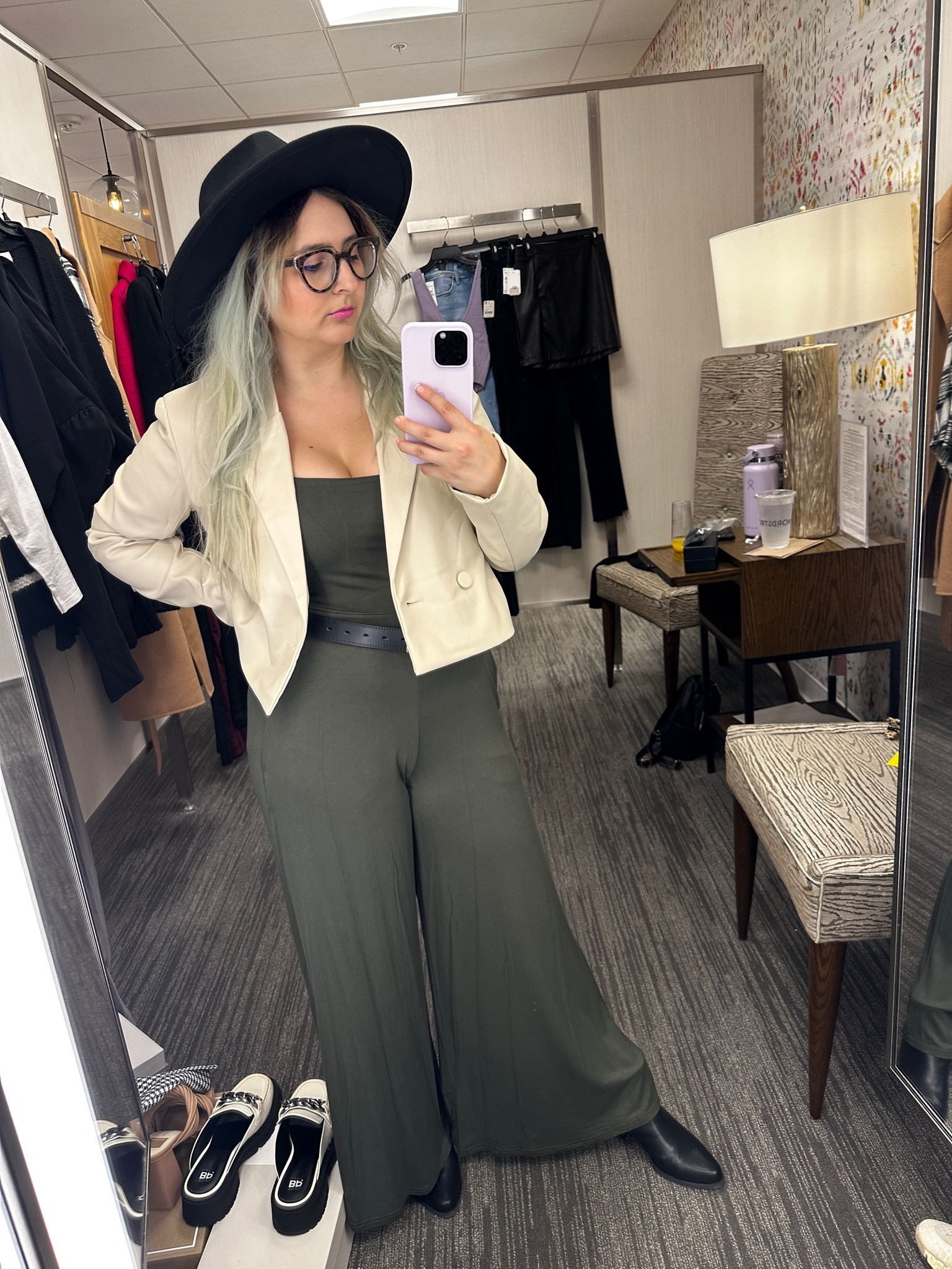 Threw this cute little faux leather crop blazer on top for those cooler nights and frigid restaurants!

#LTKunder100 #LTKsalealert #LTKxNSale