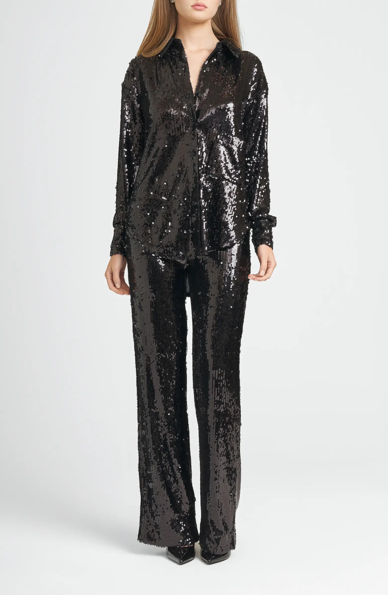 WAYF Find Your Light Sequin Button-Up Shirt | Nordstrom | Nordstrom
