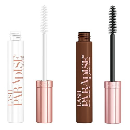 L’Oréal Paris Makeup Voluminous Lash Paradise Mascara Primer in Millennial Pink + Makeup Voluminous Lash Paradise Mascara in Latte Brown | Amazon (US)