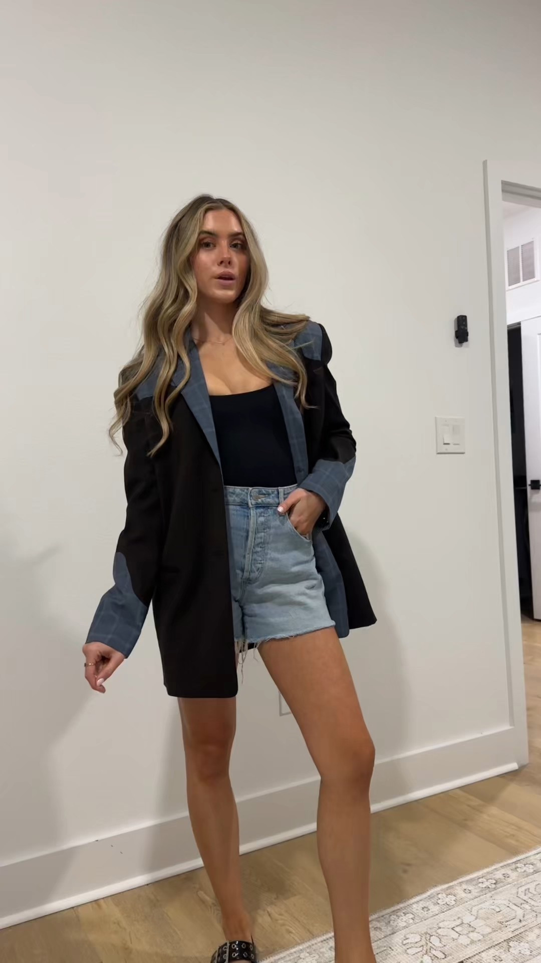 Monday night girls night ! Easy outfit to recreate my favorite denim shorts from Rollas with my Good American Bodysuit these are a scuba material they are amazing and really snatch. My blazer is from rent the runway and My rent the runway code is “RTRXSVOSEN50” Rent the runway is one of my fav clothing rental services. You can choose your own plan to rent any number of items for any occasion from weddings to work to game day to everything in between. ✨ 

#LTKootd #LTKFindsUnder100 #LTKSaleAlert