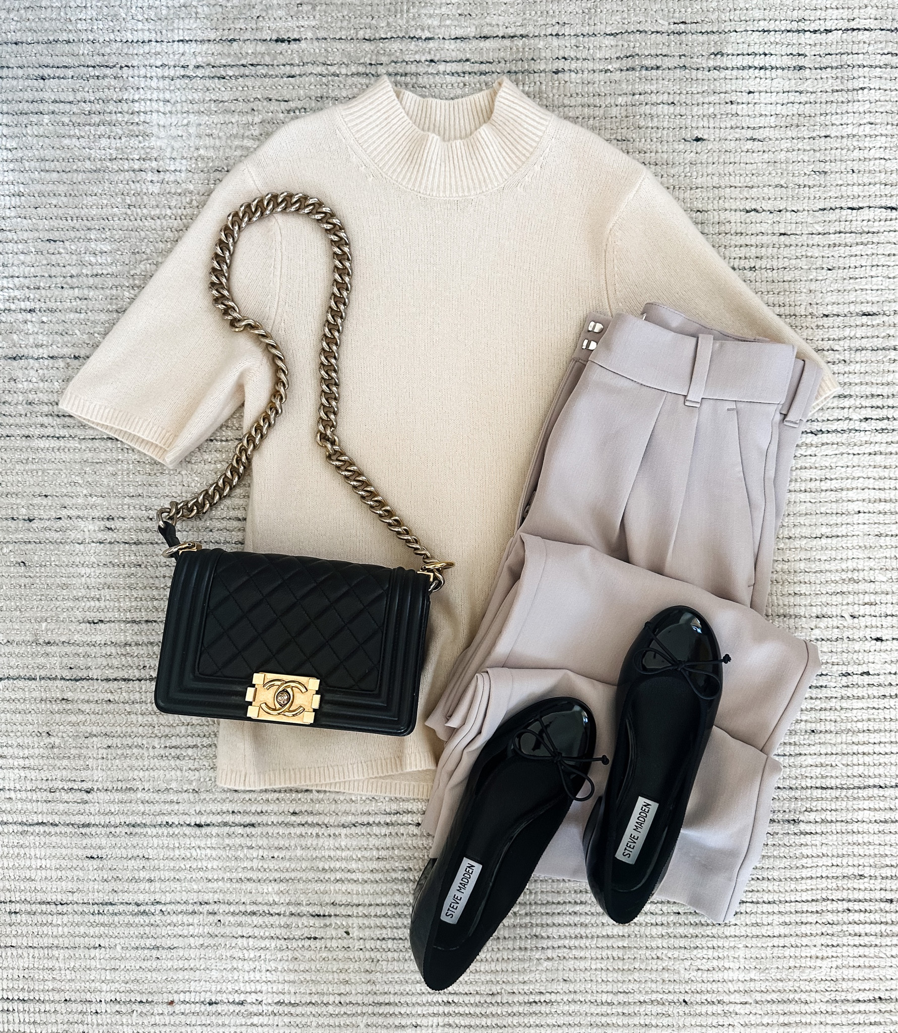 Business casual outfit with merino wool-blend top paired with tailored trousers and flats for a chic look. Top and pants are 20% off! Flattering, comfy and fits TTS 

#LTKstyletip #LTKworkwear #LTKSale