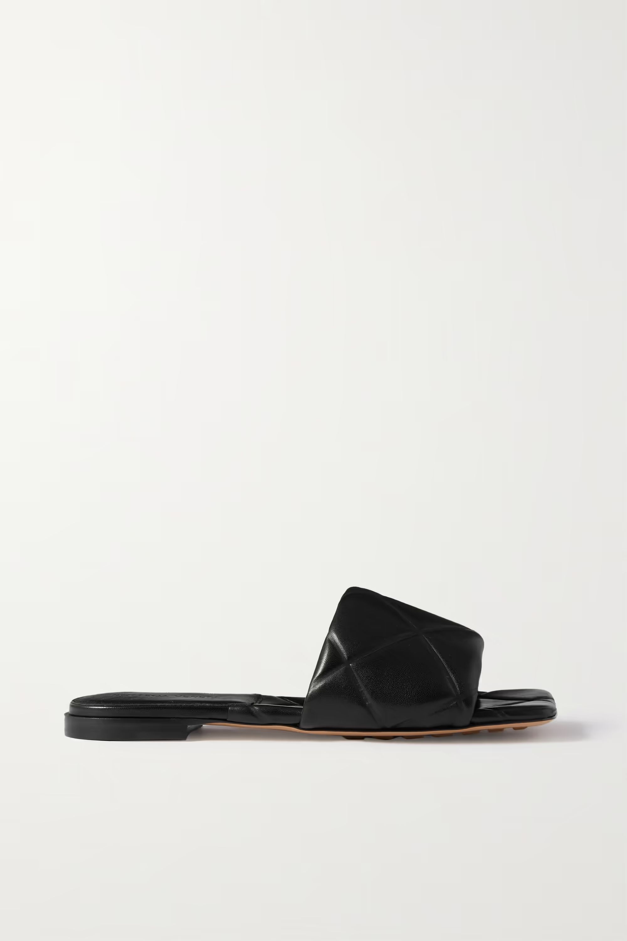 Black Rubber Lido debossed leather slides | BOTTEGA VENETA | NET-A-PORTER | NET-A-PORTER (US)