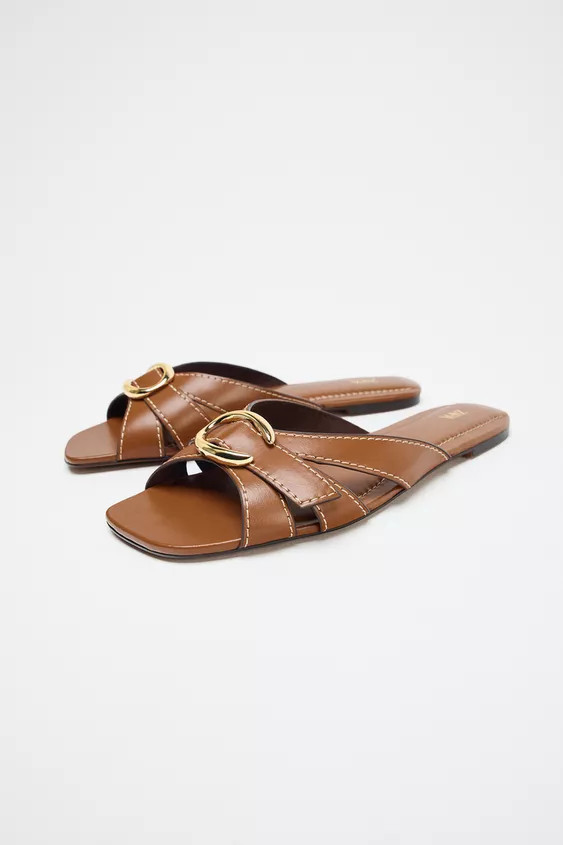 CROSSOVER SANDALS WITH METAL DETAIL | Zara UK
