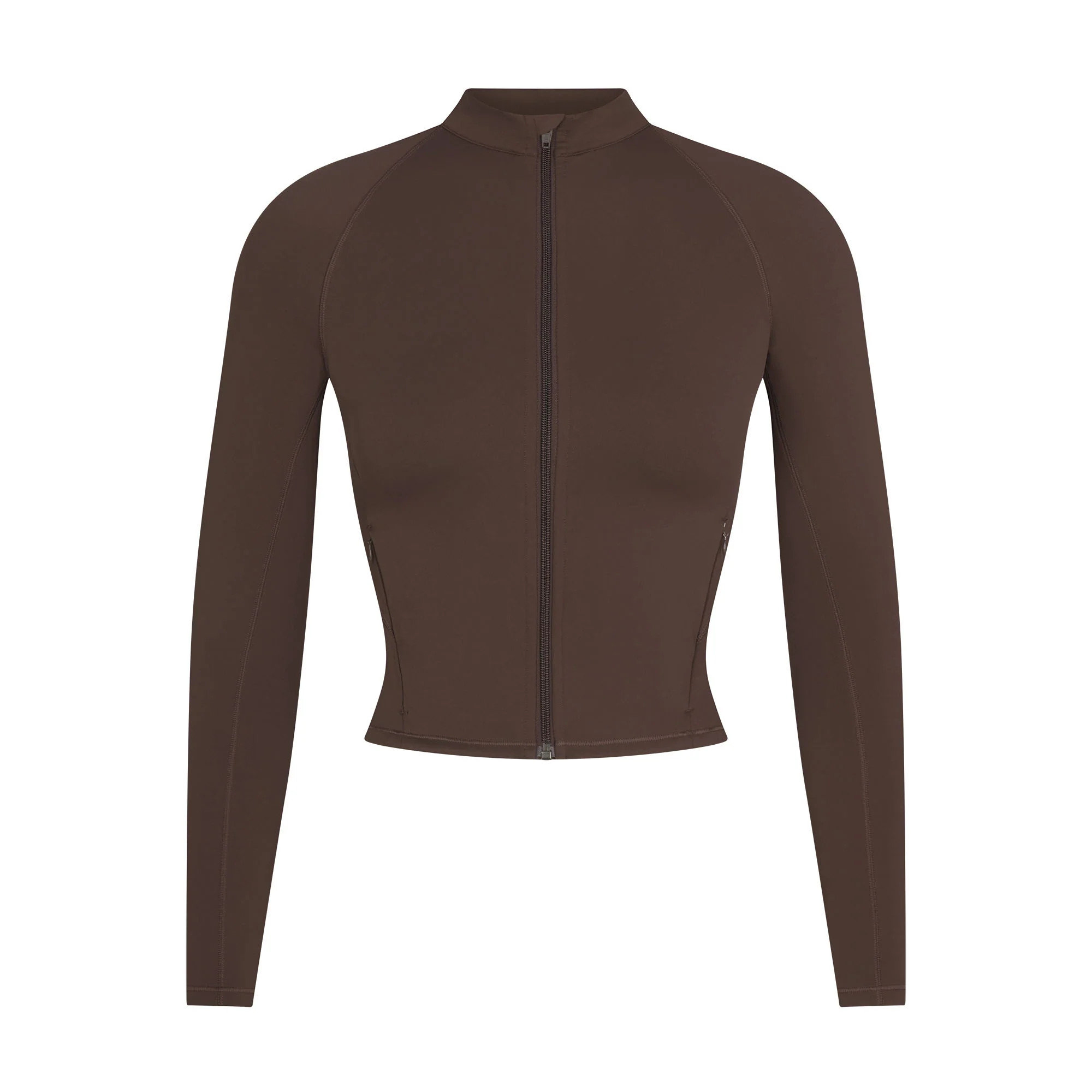 NikeSKIMS MATTE MOCK NECK FULL ZIP JACKET | DARK SEPIA | SKIMS | SKIMS (US)