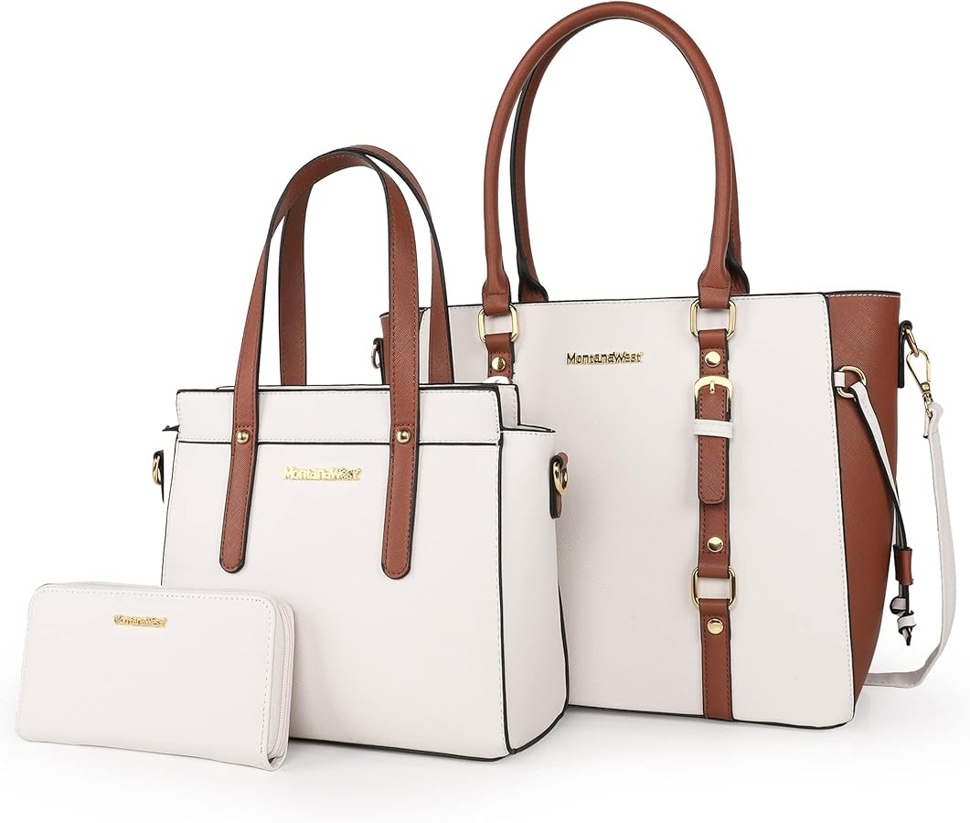 Montana West 3PCS Purses for Women Tote Bag and Wallet Set Shoulder Satchel Handbags | Amazon (US)