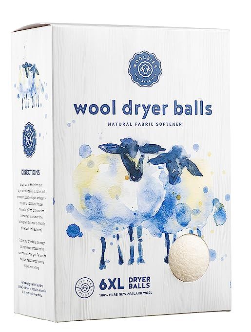 Woolzies, the Original Highest Quality Wool Dryer Balls Set of 6 Xl,Best Natural Fabric Softener,... | Amazon (US)