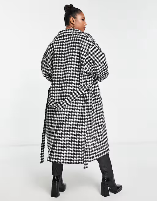 Ever New Curve formal coat in herringbone | ASOS (Global)