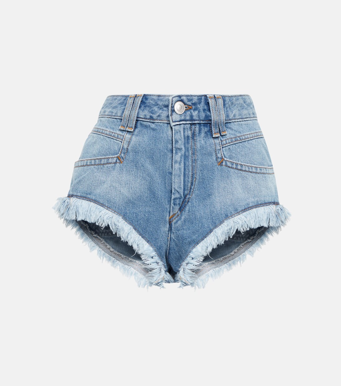 Eneidao fringe-trimmed denim shorts | Mytheresa (US/CA)
