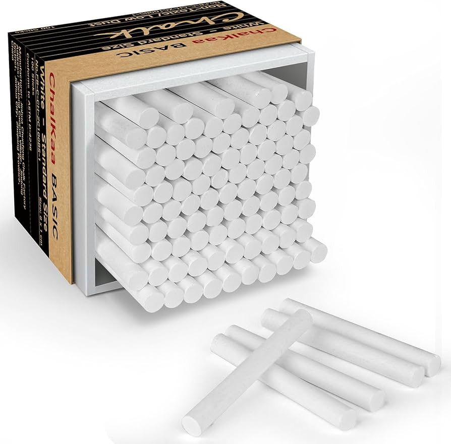 Dustless White Chalk 100PCS, Non-Toxic Classroom Chalks for Teachers & Students, School Chalkboar... | Amazon (US)