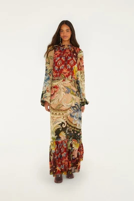 Mixed Lunar Boho Long Sleeve Maxi Dress, LUNAR BOHO MULTICOLOR / XL | FarmRio (US)