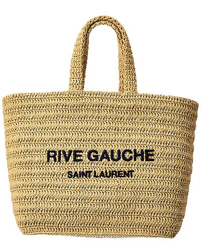 Rive Gauche Crochet Raffia Tote | Gilt