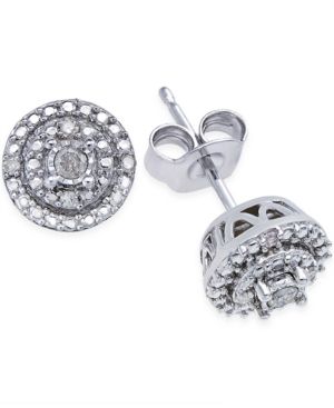 Diamond Stud Earrings (1/10 ct. t.w.) in Sterling Silver | Macys (US)