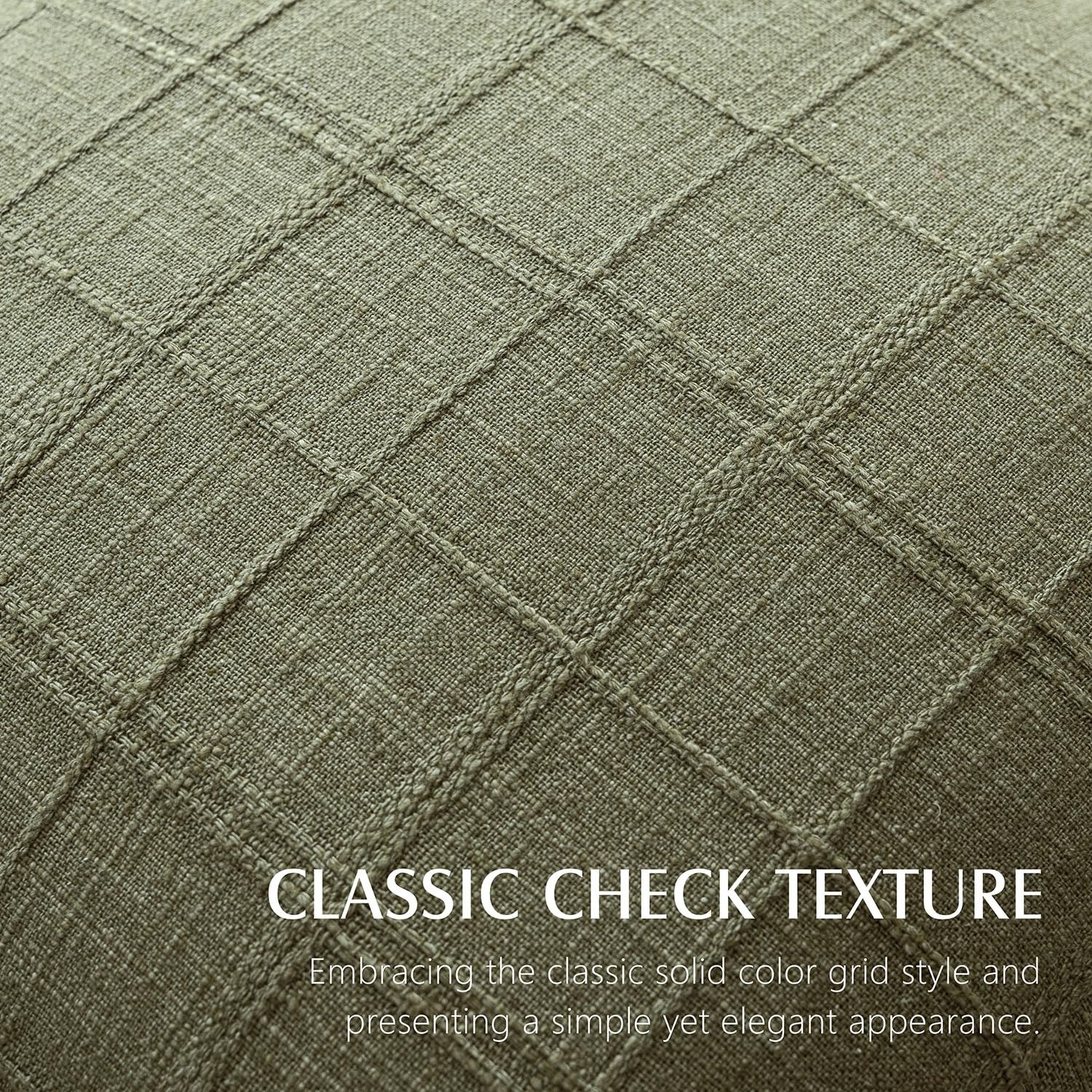 Foindtower Set of 2 Decorative Linen Check Throw Pillow Covers Neutral Farmhouse Vintage Cushion ... | Amazon (US)