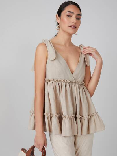 MOTF PREMIUM 100% COTTON TIERED TOP | SHEIN