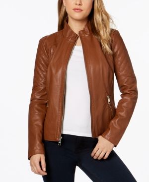 Guess Crisscross-Ties Faux-Leather Moto Jacket | Macys (US)
