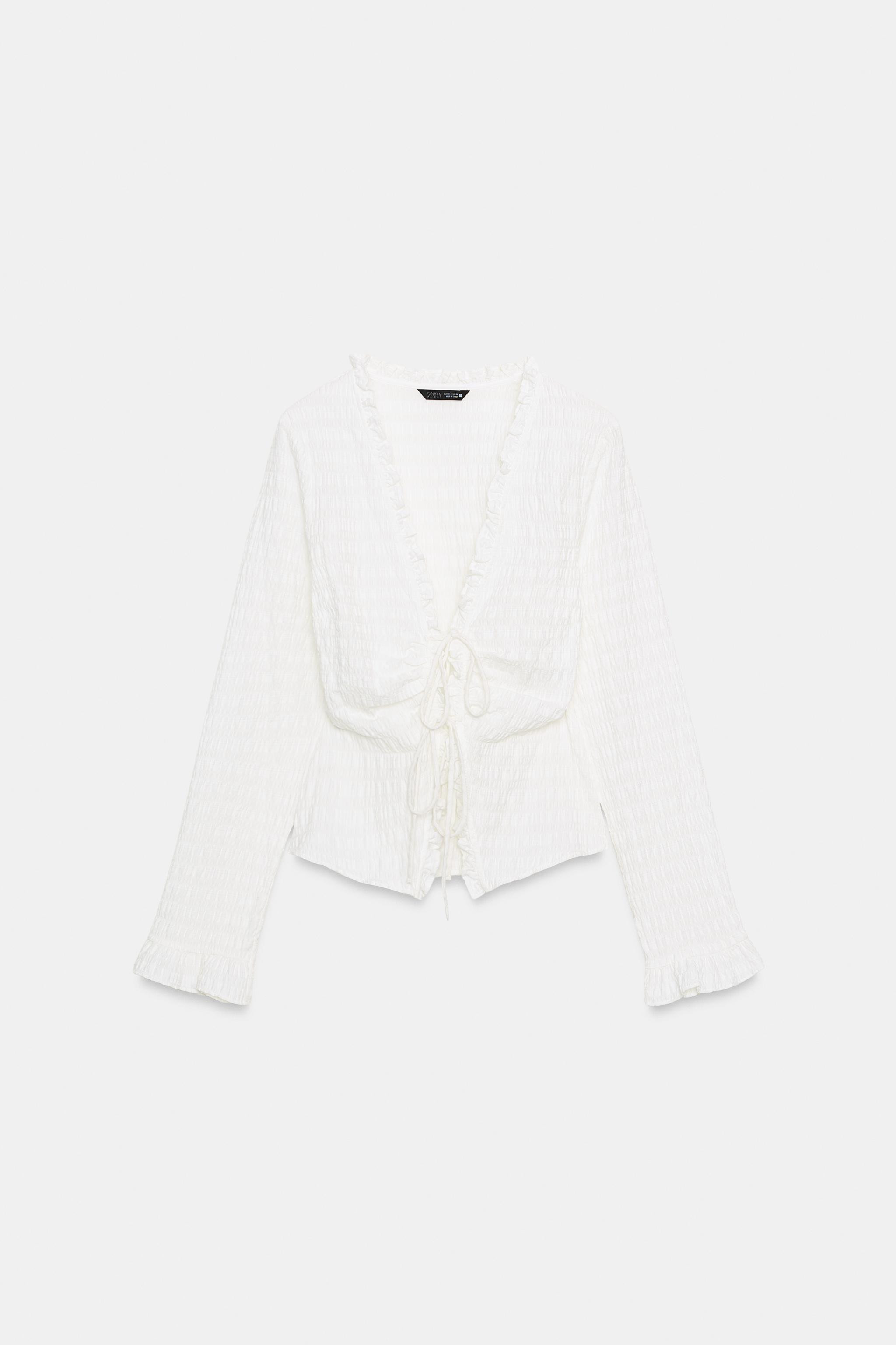 SMOCKED TOP WITH BOWS | Zara UK
