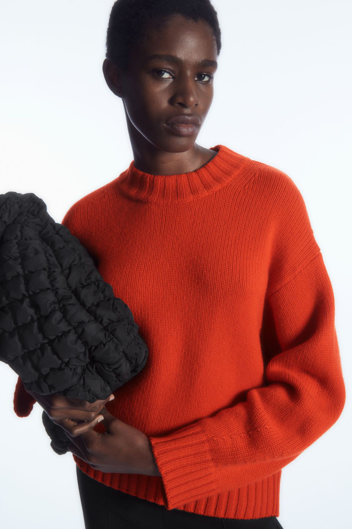 CHUNKY PURE CASHMERE CREW-NECK JUMPER - BRIGHT ORANGE - Knitwear - COS | COS (US)