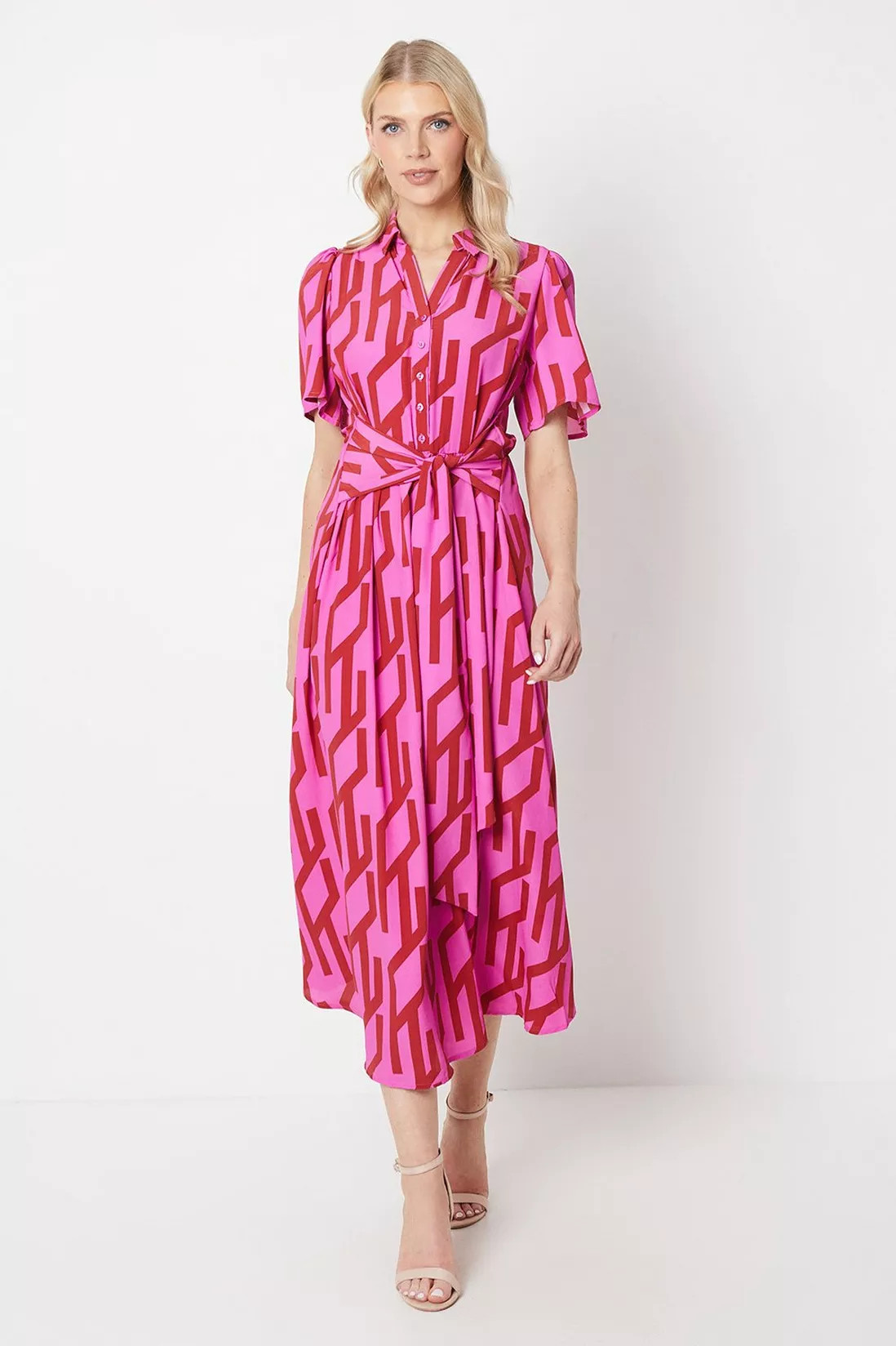 Tie Waist Midi Dress | Debenhams UK