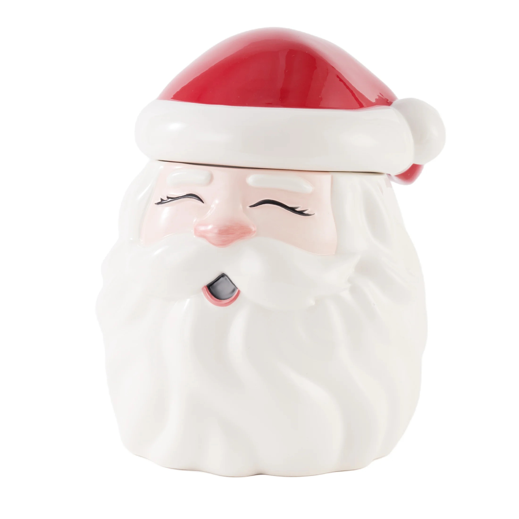 Holiday Time Ceramics Santa Cookie Jar, Ceramic Cookie Jar for Kitchen Counter, Great for Cookies... | Walmart (US)