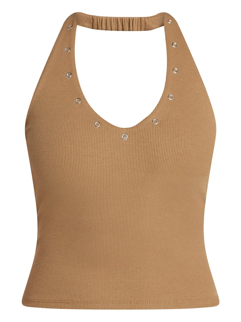 No Boundaries Grommet Halter Top, Women's XXS-XXL | Walmart (US)