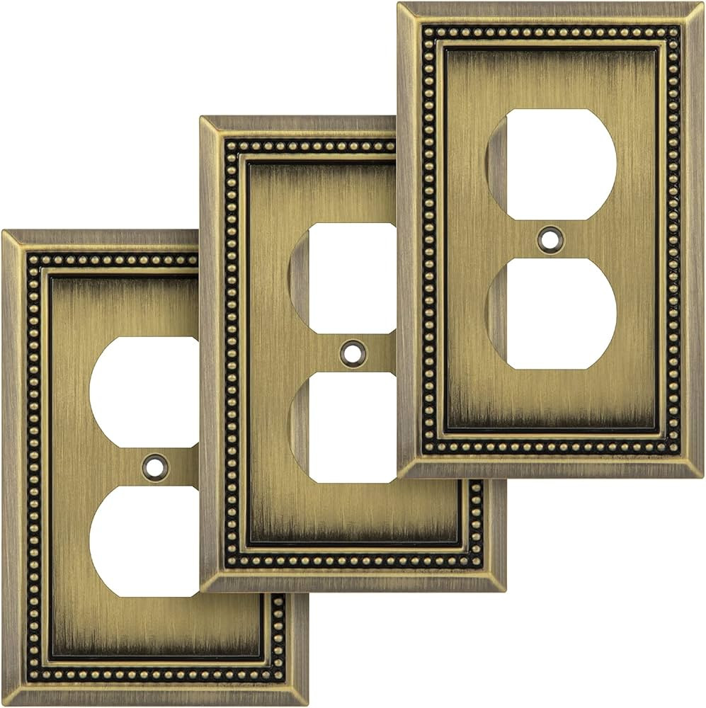 Henne Bery Sunken Pearls Heavy Duty Decorative Wall Plate Switch Plate Outlet Cover (Single Duple... | Amazon (US)