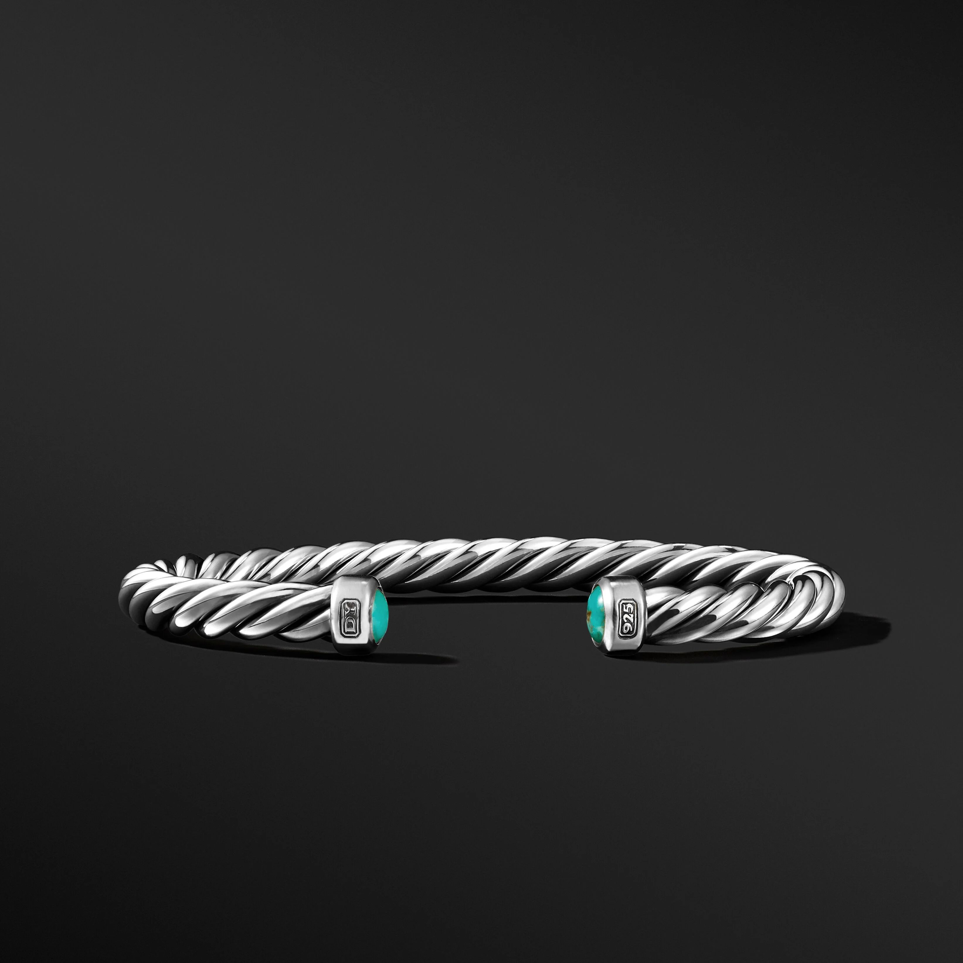 Cable Cuff Bracelet with Turquoise | David Yurman