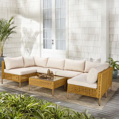 Karl Home Patio 7-Piece PE Wicker Sectional Conversation Set | Target