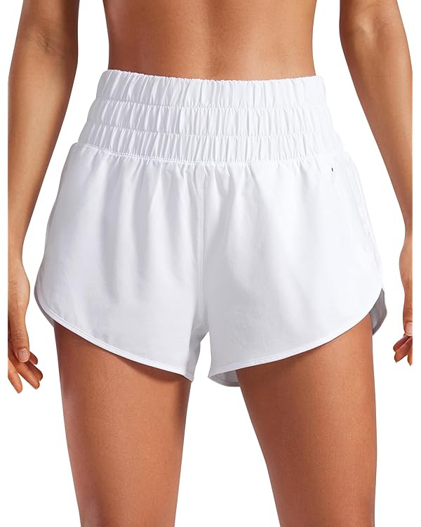 CRZ YOGA High Waisted Dolphin Running Shorts for Womens Mesh Liner Gym Workout Athletic Shorts wi... | Amazon (US)