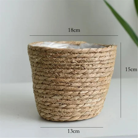Flower Vase Clearance Home Decor Flower Pots Cover Storage Basket Plant Woven Basket Planter Straw F | Walmart (US)