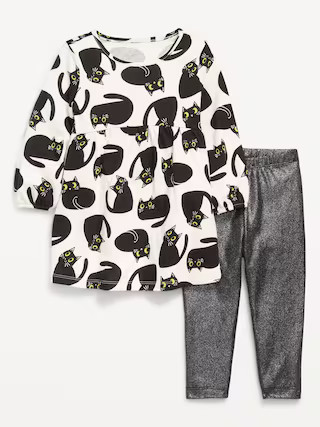 Long-Sleeve Dress and Leggings Set for Toddler Girls | Old Navy (US)