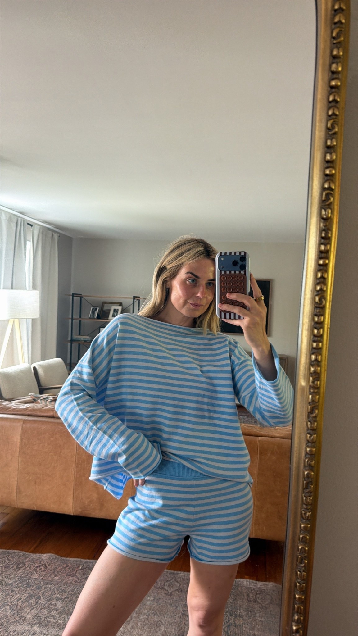 Wearing a small in both