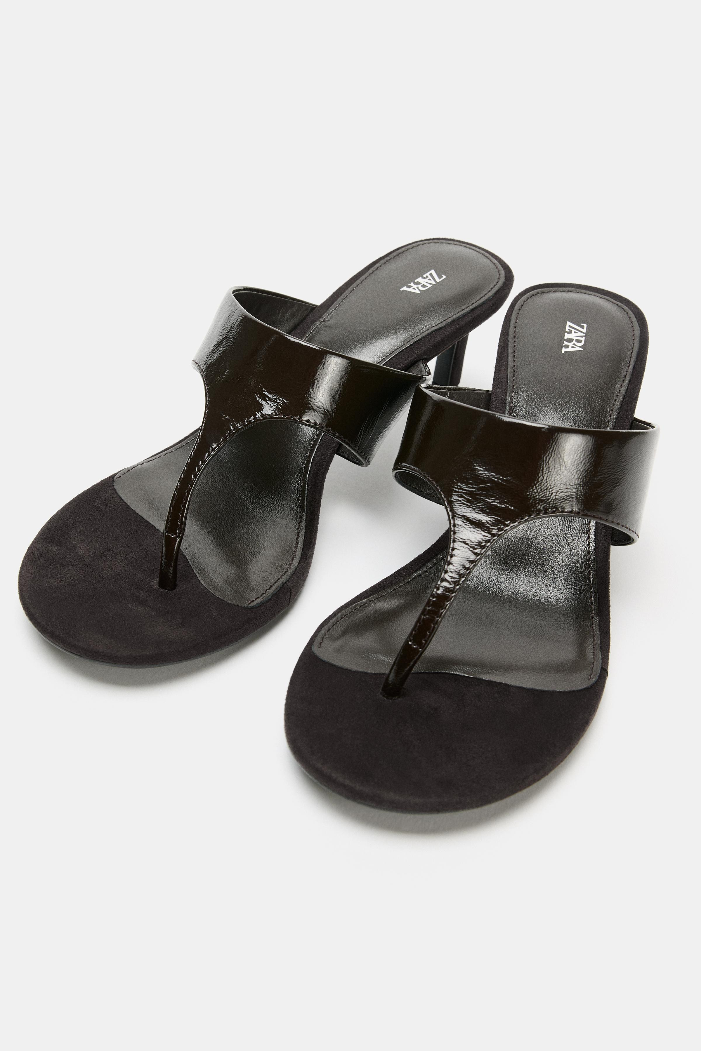 LEATHER STRAPPY SANDALS | Zara US