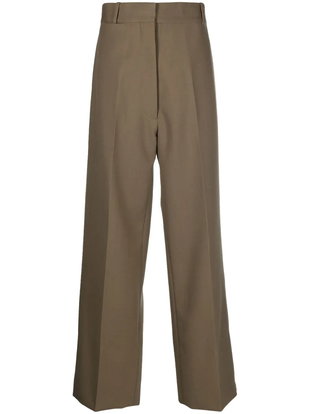 QUIRA pressed-crease Wool Tailored Trousers | Brown | FARFETCH CN | Farfetch (CN)