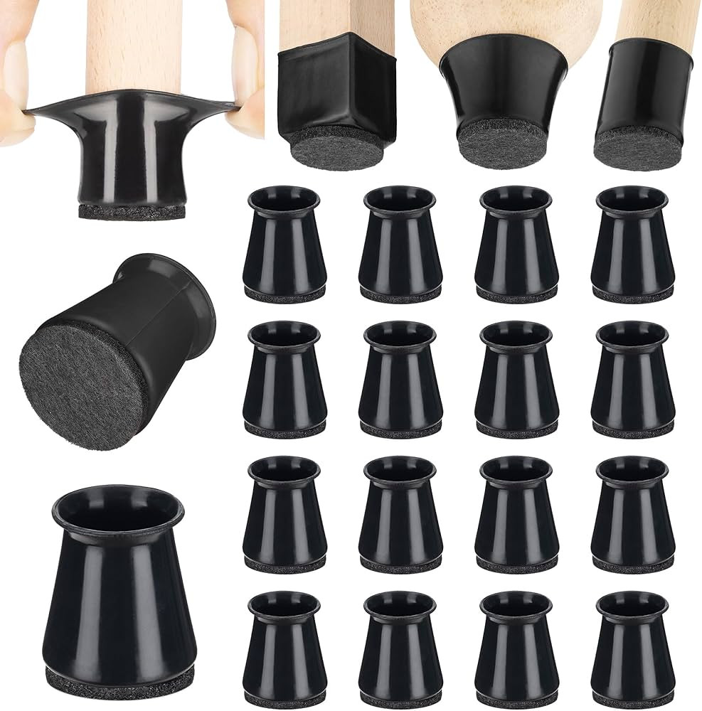 Aneaseit Chair Leg Floor Protectors - 1 1/8" x 16 pcs Black - Felt Bottom Silicone Pads for Hardw... | Amazon (US)