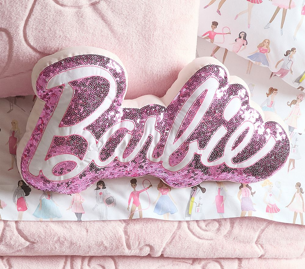 Barbie™ Logo Shaped Pillow | Pottery Barn Kids