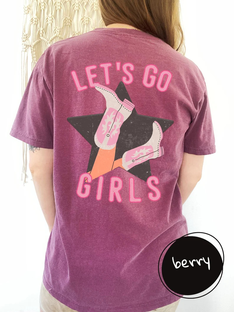 Comfort Colors Let's Go Girls Bachelorette Western Graphic T Shirt Trendy Howdy Shirt Cowgirl Boo... | Etsy (US)